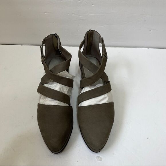 NEW WITHOUT TAGS EILEEN FISHER BOVERY X-BAND SHOES IN GRAY LEATHER - Picture 3 of 7